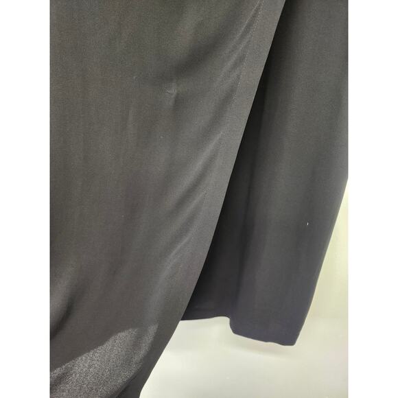 Eileen Fisher Silk Midi Length Wrap Pencil Skirt Size Medium Black Elastic Waist - Picture 5 of 11